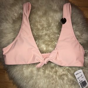 Front tie bathing suit top